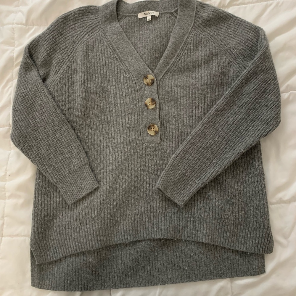 Madewell Broadway Wool Button Sweater - S